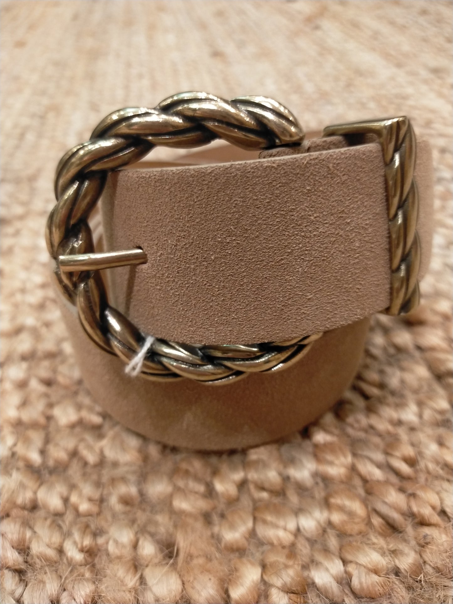 Ceinture en cuir boucle torsadée