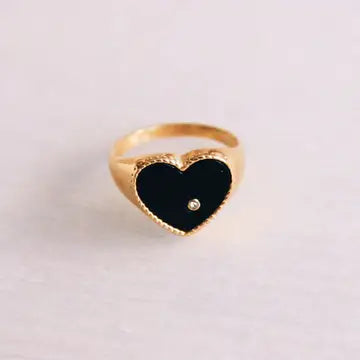 Bague coeur noir