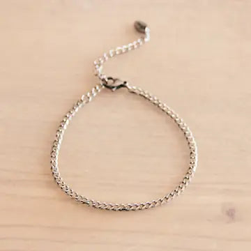 Bracelet chaîne en acier "petit" argent